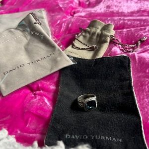 David Yurman Hampton Blue Topaz and Diamonds Ring